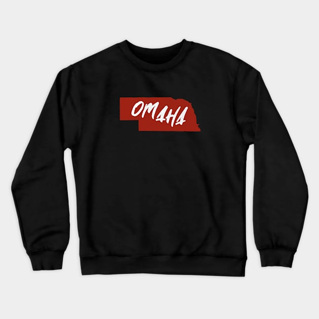 Omaha Nebraska Typography Crewneck Sweatshirt by Commykaze